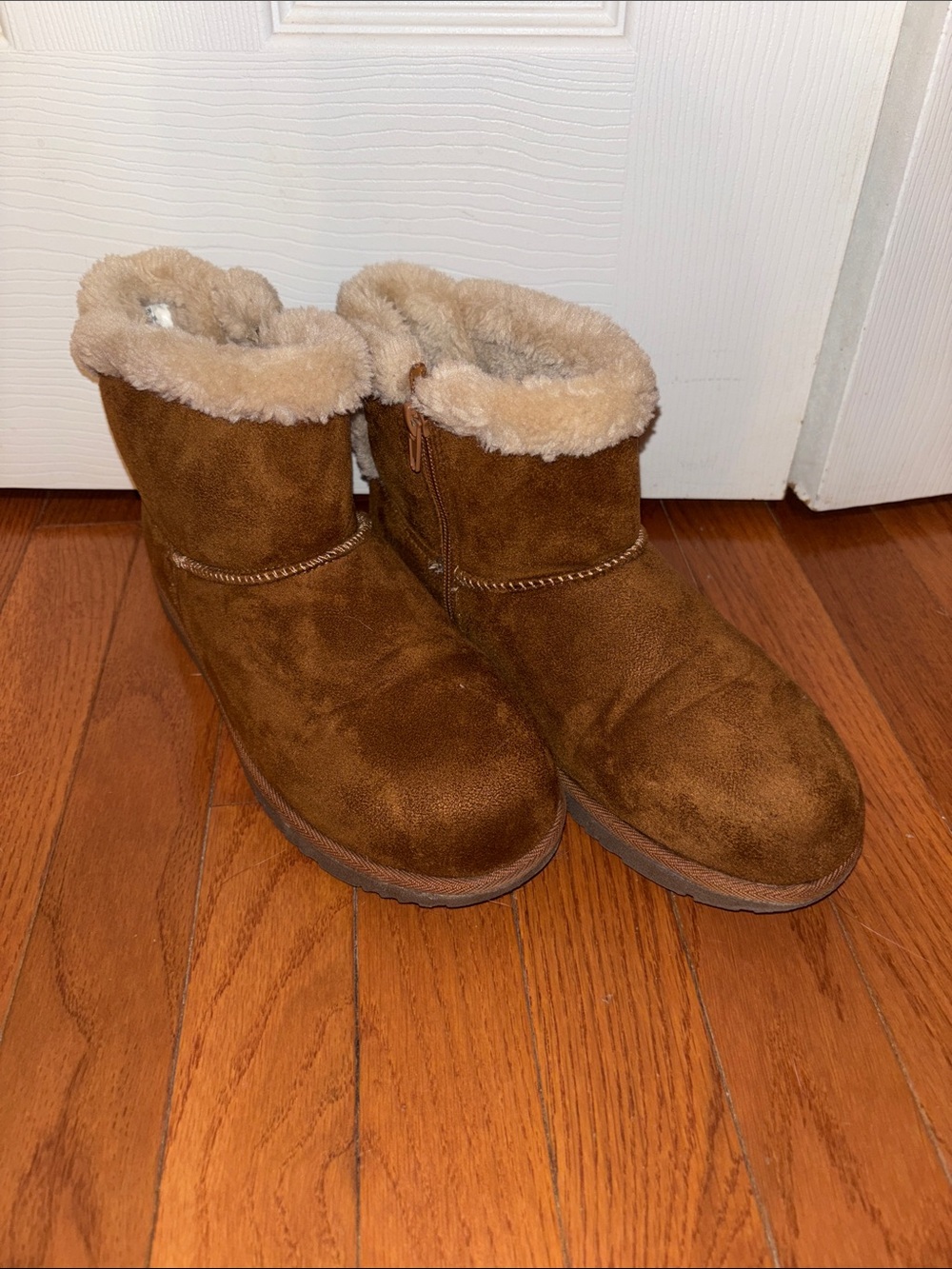 Hot Cakes Kids Brown Suede Shearling-Lined Ankle Boots